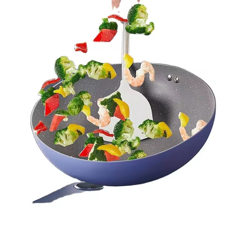 Nồi chống dính lúa mì cơm đá nồi chiên nhà bếp Bộ nồi đầy đủ của hộ gia đình đáy phẳng nồi