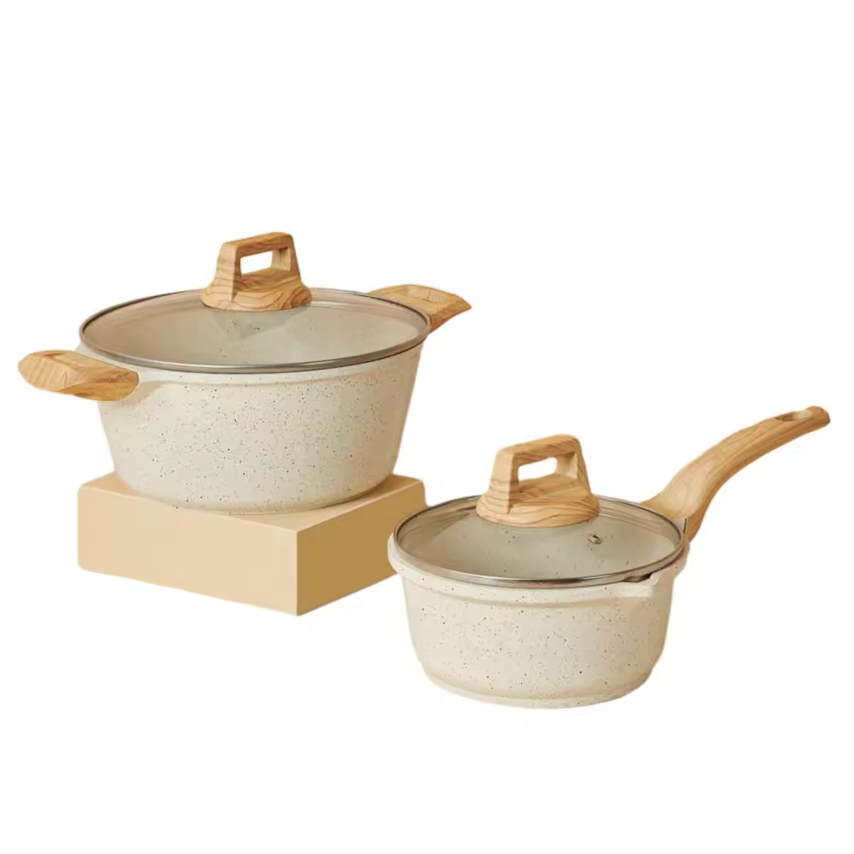 Bộ nồi súp nhôm chống dính logo tùy chỉnh có tay cầm